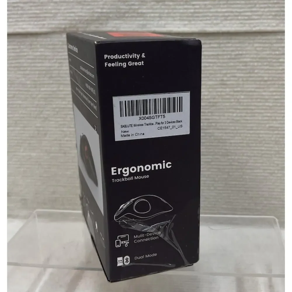 SABLUTE MAM2 Wireless Trackball Mouse - Ergonomic Thumb Control - Open Box New